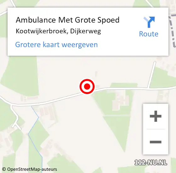 Locatie op kaart van de 112 melding: Ambulance Met Grote Spoed Naar Kootwijkerbroek, Dijkerweg op 9 april 2022 17:05