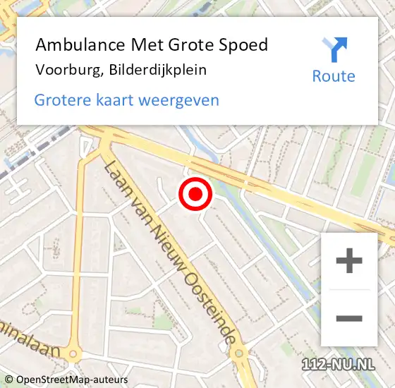 Locatie op kaart van de 112 melding: Ambulance Met Grote Spoed Naar Voorburg, Bilderdijkplein op 9 april 2022 17:07