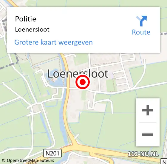 Locatie op kaart van de 112 melding: Politie Loenersloot op 9 april 2022 17:26