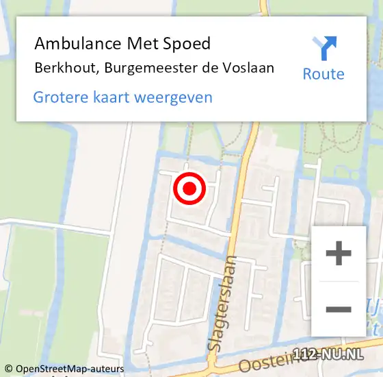 Locatie op kaart van de 112 melding: Ambulance Met Spoed Naar Berkhout, Burgemeester de Voslaan op 9 april 2022 19:22