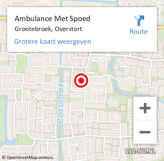 Locatie op kaart van de 112 melding: Ambulance Met Spoed Naar Grootebroek, Overstort op 9 april 2022 19:27