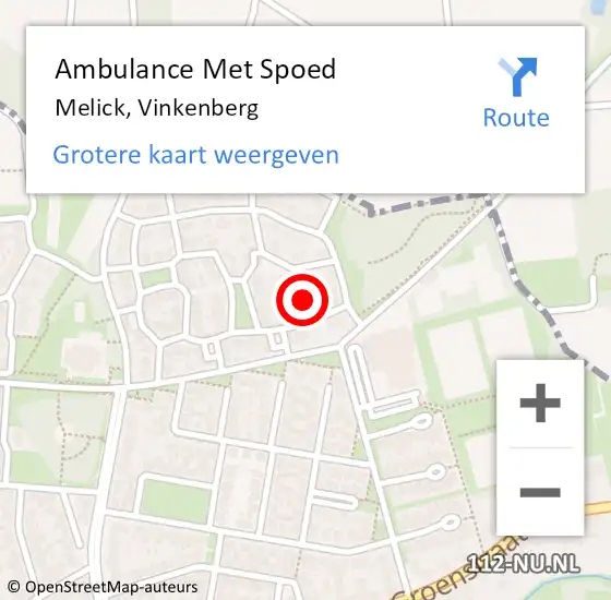 Locatie op kaart van de 112 melding: Ambulance Met Spoed Naar Melick, Vinkenberg op 9 april 2022 22:31