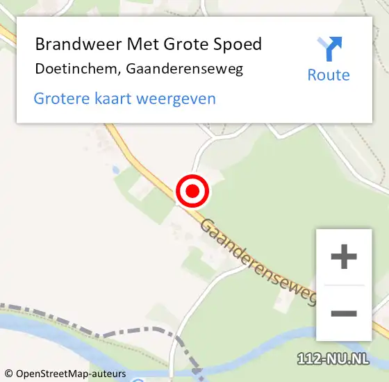 Locatie op kaart van de 112 melding: Brandweer Met Grote Spoed Naar Doetinchem, Gaanderenseweg op 9 april 2022 22:34