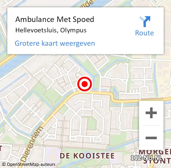 Locatie op kaart van de 112 melding: Ambulance Met Spoed Naar Hellevoetsluis, Olympus op 10 april 2022 02:28