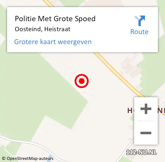 Locatie op kaart van de 112 melding: Politie Met Grote Spoed Naar Oosteind, Heistraat op 10 april 2022 03:28