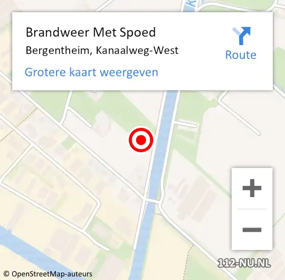 Locatie op kaart van de 112 melding: Brandweer Met Spoed Naar Bergentheim, Kanaalweg-West op 10 april 2022 07:53