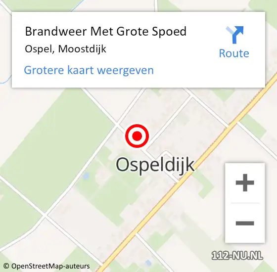 Locatie op kaart van de 112 melding: Brandweer Met Grote Spoed Naar Ospel, Moostdijk op 10 april 2022 08:07