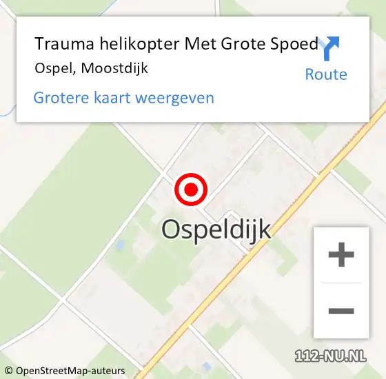 Locatie op kaart van de 112 melding: Trauma helikopter Met Grote Spoed Naar Ospel, Moostdijk op 10 april 2022 08:07