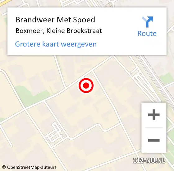 Locatie op kaart van de 112 melding: Brandweer Met Spoed Naar Boxmeer, Kleine Broekstraat op 10 april 2022 08:19