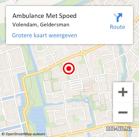 Locatie op kaart van de 112 melding: Ambulance Met Spoed Naar Volendam, Geldersman op 10 april 2022 08:20