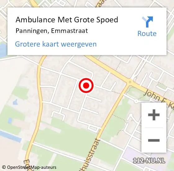 Locatie op kaart van de 112 melding: Ambulance Met Grote Spoed Naar Panningen, Emmastraat op 14 juli 2014 00:45