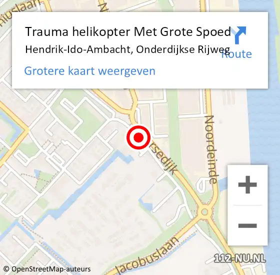 Locatie op kaart van de 112 melding: Trauma helikopter Met Grote Spoed Naar Hendrik-Ido-Ambacht, Onderdijkse Rijweg op 10 april 2022 10:33
