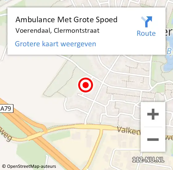 Locatie op kaart van de 112 melding: Ambulance Met Grote Spoed Naar Voerendaal, Clermontstraat op 14 juli 2014 01:14