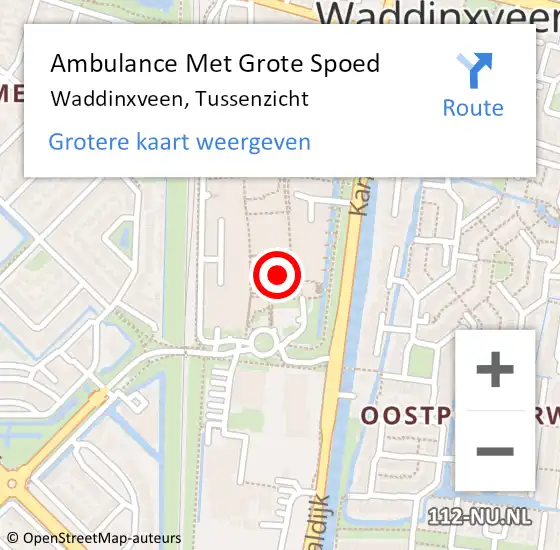 Locatie op kaart van de 112 melding: Ambulance Met Grote Spoed Naar Waddinxveen, Tussenzicht op 10 april 2022 11:21