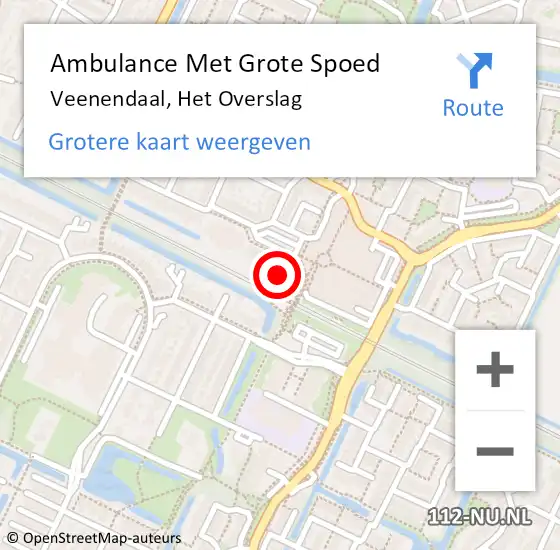 Locatie op kaart van de 112 melding: Ambulance Met Grote Spoed Naar Veenendaal, Het Overslag op 10 april 2022 11:26