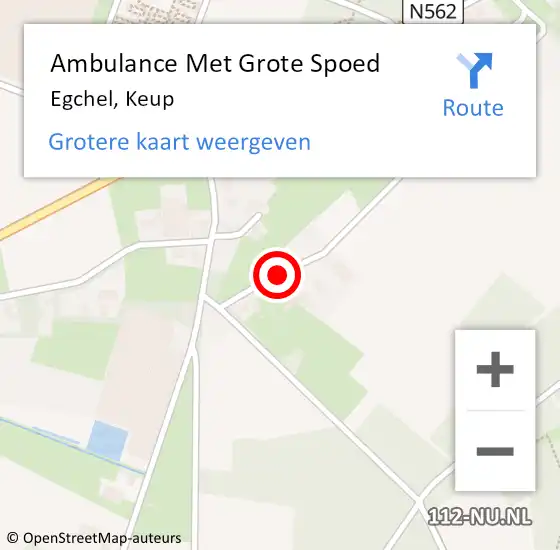 Locatie op kaart van de 112 melding: Ambulance Met Grote Spoed Naar Egchel, Keup op 14 juli 2014 01:20