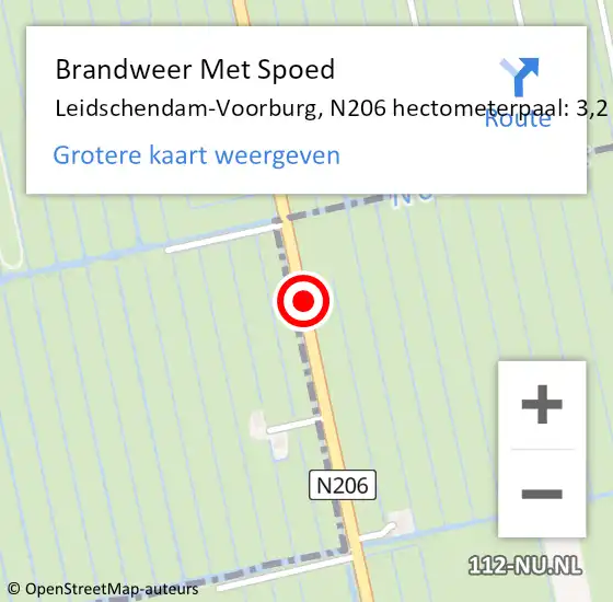 Locatie op kaart van de 112 melding: Brandweer Met Spoed Naar Leidschendam-Voorburg, N206 hectometerpaal: 3,2 op 10 april 2022 12:16