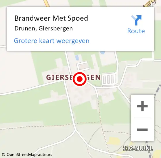 Locatie op kaart van de 112 melding: Brandweer Met Spoed Naar Drunen, Giersbergen op 10 april 2022 12:30