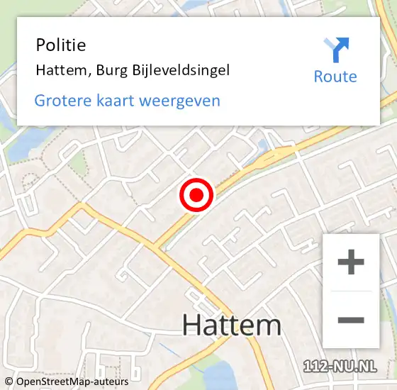 Locatie op kaart van de 112 melding: Politie Hattem, Burg Bijleveldsingel op 10 april 2022 13:54