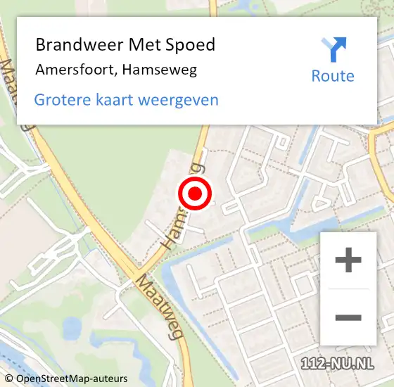 Locatie op kaart van de 112 melding: Brandweer Met Spoed Naar Amersfoort, Hamseweg op 10 april 2022 15:10