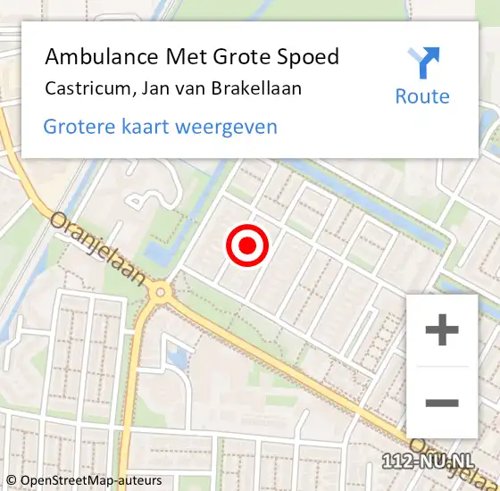 Locatie op kaart van de 112 melding: Ambulance Met Grote Spoed Naar Castricum, Jan van Brakellaan op 10 april 2022 15:13