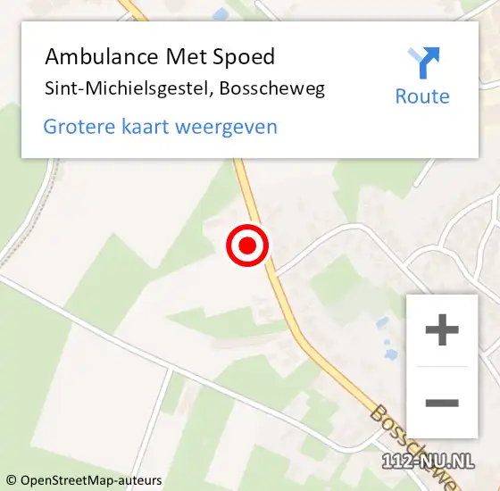 Locatie op kaart van de 112 melding: Ambulance Met Spoed Naar Sint-Michielsgestel, Bosscheweg op 14 juli 2014 02:09