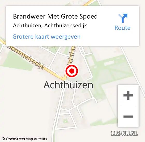 Locatie op kaart van de 112 melding: Brandweer Met Grote Spoed Naar Achthuizen, Achthuizensedijk op 10 april 2022 15:28