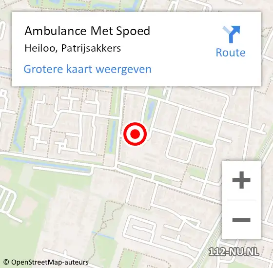 Locatie op kaart van de 112 melding: Ambulance Met Spoed Naar Heiloo, Patrijsakkers op 10 april 2022 16:25