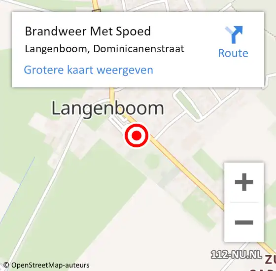 Locatie op kaart van de 112 melding: Brandweer Met Spoed Naar Langenboom, Dominicanenstraat op 10 april 2022 17:12