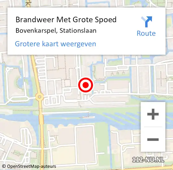 Locatie op kaart van de 112 melding: Brandweer Met Grote Spoed Naar Bovenkarspel, Stationslaan op 10 april 2022 17:53