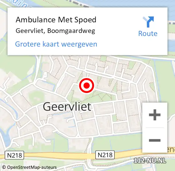 Locatie op kaart van de 112 melding: Ambulance Met Spoed Naar Geervliet, Boomgaardweg op 10 april 2022 19:56