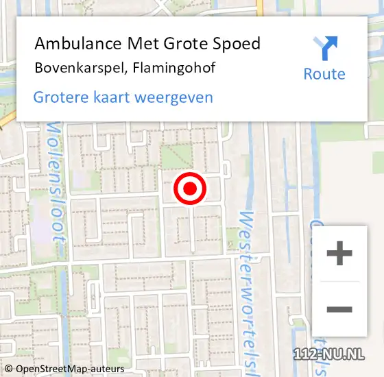 Locatie op kaart van de 112 melding: Ambulance Met Grote Spoed Naar Bovenkarspel, Flamingohof op 10 april 2022 21:19