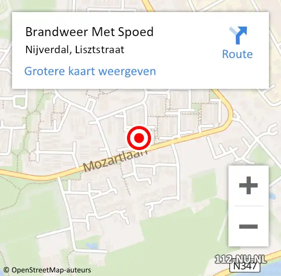 Locatie op kaart van de 112 melding: Brandweer Met Spoed Naar Nijverdal, Lisztstraat op 10 april 2022 21:20