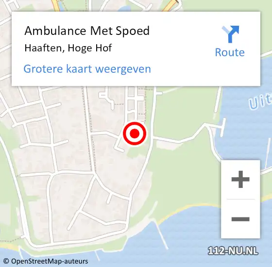 Locatie op kaart van de 112 melding: Ambulance Met Spoed Naar Haaften, Hoge Hof op 10 april 2022 21:51