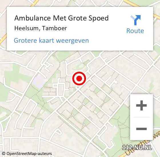 Locatie op kaart van de 112 melding: Ambulance Met Grote Spoed Naar Heelsum, Tamboer op 10 april 2022 23:07