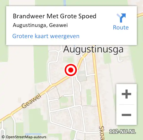 Locatie op kaart van de 112 melding: Brandweer Met Grote Spoed Naar Augustinusga, Geawei op 10 april 2022 23:51