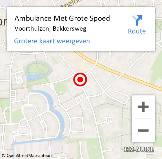 Locatie op kaart van de 112 melding: Ambulance Met Grote Spoed Naar Voorthuizen, Bakkersweg op 11 april 2022 00:04