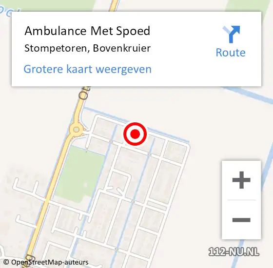 Locatie op kaart van de 112 melding: Ambulance Met Spoed Naar Stompetoren, Bovenkruier op 11 april 2022 00:17