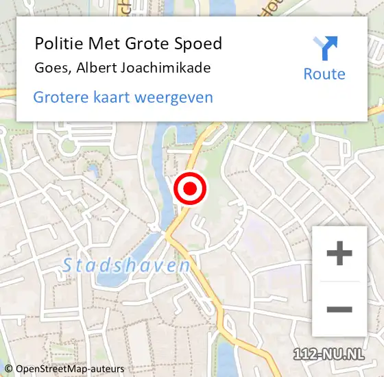 Locatie op kaart van de 112 melding: Politie Met Grote Spoed Naar Goes, Albert Joachimikade op 11 april 2022 00:30