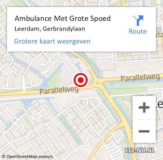 Locatie op kaart van de 112 melding: Ambulance Met Grote Spoed Naar Leerdam, Gerbrandylaan op 11 april 2022 01:27