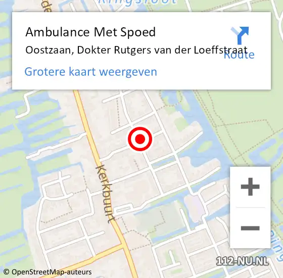 Locatie op kaart van de 112 melding: Ambulance Met Spoed Naar Oostzaan, Dokter Rutgers van der Loeffstraat op 11 april 2022 01:56