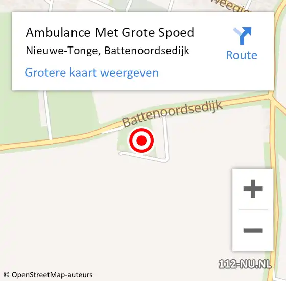 Locatie op kaart van de 112 melding: Ambulance Met Grote Spoed Naar Nieuwe-Tonge, Battenoordsedijk op 11 april 2022 03:11