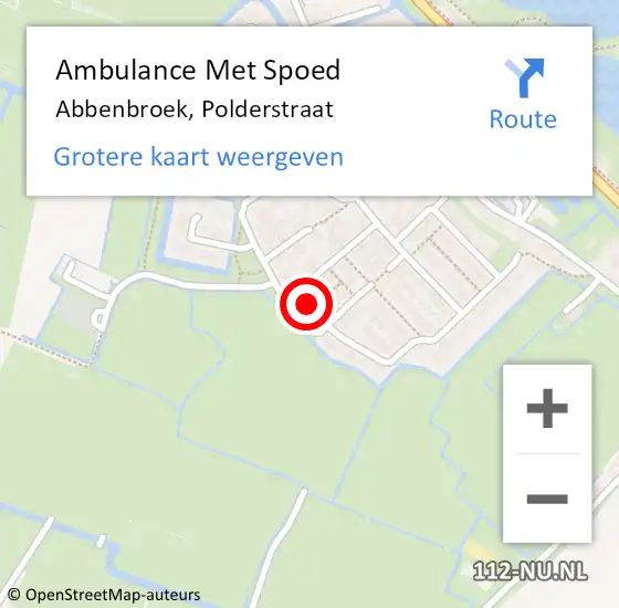 Locatie op kaart van de 112 melding: Ambulance Met Spoed Naar Abbenbroek, Polderstraat op 11 april 2022 03:41