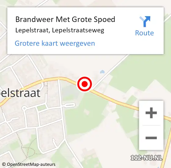 Locatie op kaart van de 112 melding: Brandweer Met Grote Spoed Naar Lepelstraat, Lepelstraatseweg op 11 april 2022 05:19