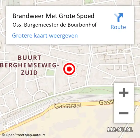 Locatie op kaart van de 112 melding: Brandweer Met Grote Spoed Naar Oss, Burgemeester de Bourbonhof op 11 april 2022 05:56