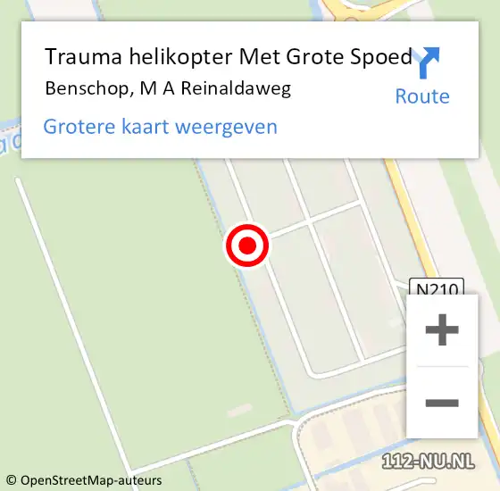 Locatie op kaart van de 112 melding: Trauma helikopter Met Grote Spoed Naar Benschop, M A Reinaldaweg op 11 april 2022 05:57