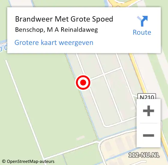 Locatie op kaart van de 112 melding: Brandweer Met Grote Spoed Naar Benschop, M A Reinaldaweg op 11 april 2022 05:58