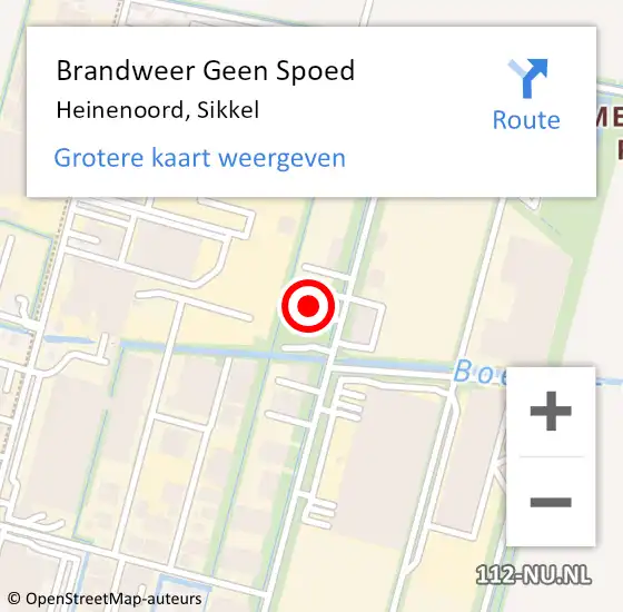 Locatie op kaart van de 112 melding: Brandweer Geen Spoed Naar Heinenoord, Sikkel op 11 april 2022 07:05