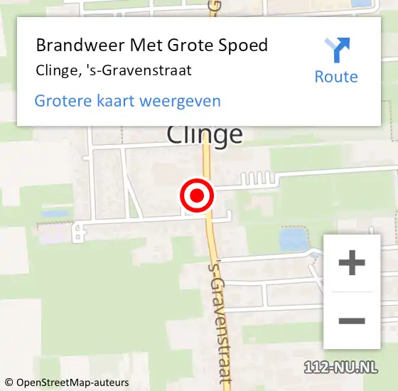 Locatie op kaart van de 112 melding: Brandweer Met Grote Spoed Naar Clinge, 's-Gravenstraat op 11 april 2022 08:27