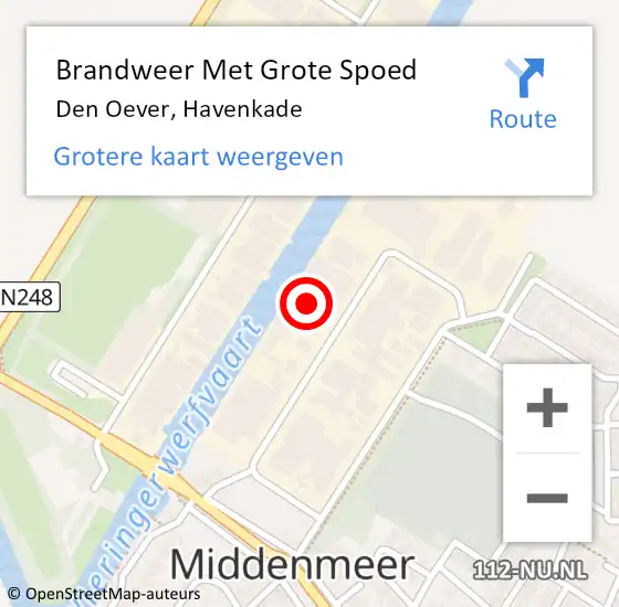 Locatie op kaart van de 112 melding: Brandweer Met Grote Spoed Naar Den Oever, Havenkade op 11 april 2022 08:29